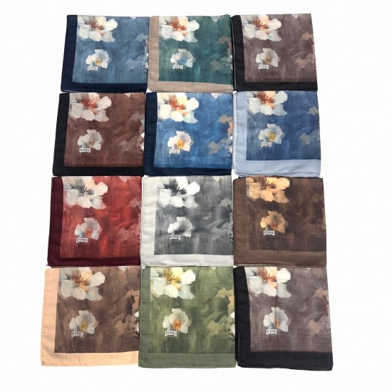 EYFEL BÜYÜK GÜLLÜ DESEN 120 x 120 SOFT EŞARP (12 Lİ MİX PAKET) EYFEL BÜYÜK GÜLLÜ DESEN 120 x 120 SOFT EŞARP (12 Lİ MİX PAKET)