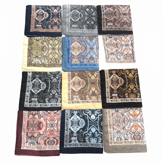 EYFEL ETNİK DESEN 120 x 120 SOFT EŞARP (12 Lİ MİX PAKET)