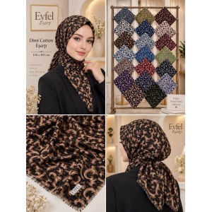 EYFEL OSMANLI DESEN ÇEKME KOTON EŞARP (16 LI MİX PAKET)