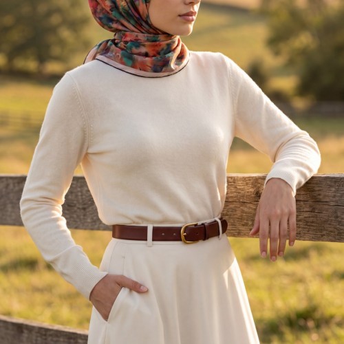 MİSMARA DESENLİ ORGANİK EŞARP