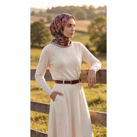 MİSMARA DESENLİ ORGANİK EŞARP